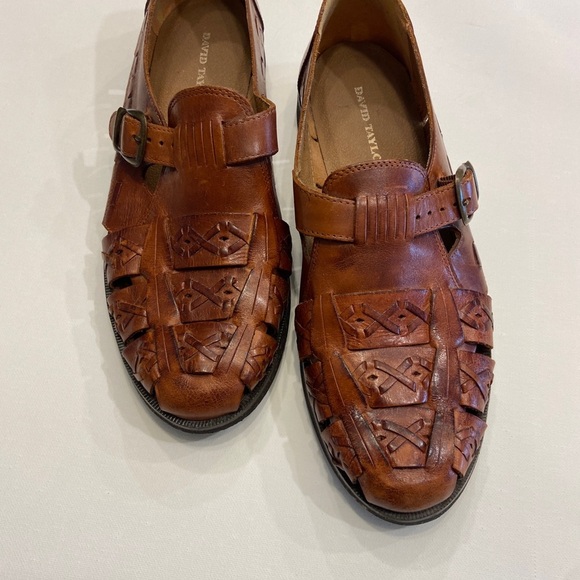 David Taylor Other - David Taylor, men’s size 10 brown woven leather dress sandal with buckle